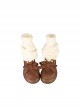 Winter Versatile Cute Daily Bear Ears Bowknot Kawaii Fashion Lolita Warm Cashmere Socks Snow Boots