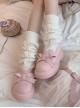 Winter Versatile Cute Daily Bear Ears Bowknot Kawaii Fashion Lolita Warm Cashmere Socks Snow Boots