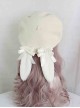 Cute Japanese Style Soft Girl Plush Lop Eared Rabbit Kawaii Sweet Lolita Bowknot Pancake Hat Beret