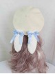 Cute Japanese Style Soft Girl Plush Lop Eared Rabbit Kawaii Sweet Lolita Bowknot Pancake Hat Beret