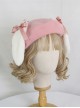 Cute Japanese Style Soft Girl Plush Lop Eared Rabbit Kawaii Sweet Lolita Bowknot Pancake Hat Beret