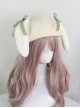 Cute Japanese Style Soft Girl Plush Lop Eared Rabbit Kawaii Sweet Lolita Bowknot Pancake Hat Beret