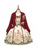 Gingerbread Kingdom Series Fairy Tale Style Christmas Bell Bowknot Red Sweet Lolita Sleeveless Dress Shirt Sweater Coat Set