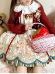 Gingerbread Kingdom Series Fairy Tale Style Christmas Bell Bowknot Red Sweet Lolita Sleeveless Dress Shirt Sweater Coat Set