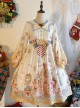 Star Of Bethlehem Series Cream Apricot Christmas Pastoral Star Collar Gingerbread Animals Print Sweet Lolita Long Sleeves Dress