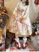 Star Of Bethlehem Series Cream Apricot Christmas Pastoral Star Collar Gingerbread Animals Print Sweet Lolita Long Sleeves Dress