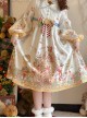 Star Of Bethlehem Series Cream Apricot Christmas Pastoral Star Collar Gingerbread Animals Print Sweet Lolita Long Sleeves Dress