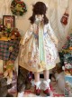 Star Of Bethlehem Series Cream Apricot Christmas Pastoral Star Collar Gingerbread Animals Print Sweet Lolita Long Sleeves Dress