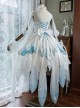 White Peacock Series Exotic Blue Dreamy Flower Classic Lolita Vest Dress Hand Sleeve Decoration Feather Necklace Set