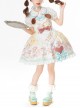 Sweet Pet Paradise Series Soft Girl Cute Daily Cake Dessert Sweet Lolita Vest Dress Apron Puff Sleeves Shirt Headband Set