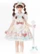 Sweet Pet Paradise Series Soft Girl Cute Daily Cake Dessert Sweet Lolita Vest Dress Apron Puff Sleeves Shirt Headband Set