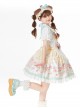 Sweet Pet Paradise Series Soft Girl Cute Daily Cake Dessert Sweet Lolita Vest Dress Apron Puff Sleeves Shirt Headband Set