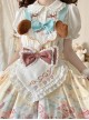 Sweet Pet Paradise Series Soft Girl Cute Daily Cake Dessert Sweet Lolita Vest Dress Apron Puff Sleeves Shirt Headband Set