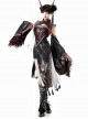 Red Scorpion Series Halloween Chinese Martial Arts Girl Gothic Lolita Vest Suspender Culottes Sleeves Wolf Tooth Belt Chain Set