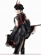 Red Scorpion Series Halloween Chinese Martial Arts Girl Gothic Lolita Vest Suspender Culottes Sleeves Wolf Tooth Belt Chain Set