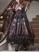 Queen Series Elegant Classical Gorgeous Palace Style Dark Noble Gothic Lolita Dress Waistband Skeleton Pannier Crown Set