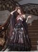 Queen Series Elegant Classical Gorgeous Palace Style Dark Noble Gothic Lolita Dress Waistband Skeleton Pannier Crown Set