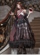 Queen Series Elegant Classical Gorgeous Palace Style Dark Noble Gothic Lolita Dress Waistband Skeleton Pannier Crown Set