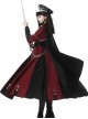 Scarlet Night Knight Series Officer Red Cool Handsome Metal Chain Punk Military Lolita Dress Black Cloak Girdle Set