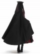 Scarlet Night Knight Series Officer Red Cool Handsome Metal Chain Punk Military Lolita Dress Black Cloak Girdle Set