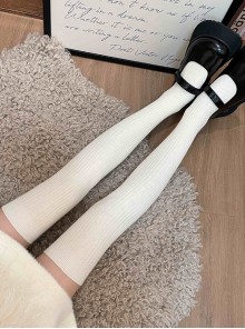 Fall Winter Australian Cashmere Nylon Kawaii Fashion Sweet Lolita Socks Slim Warm Over The Knee Socks