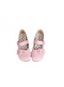 Sheep Curls Series Sweet Lolita Picture Frame Shoe Buckle Retro Mary Jane Love Polka Dots Soft Sole Shoes