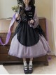 Hidden Fragrance Series Elelgant Chinoiserie Purple Drawstring Petal Collar Classic Lolita Dress Lily Embroidery Apron Set