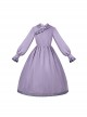 Hidden Fragrance Series Elelgant Chinoiserie Purple Drawstring Petal Collar Classic Lolita Dress Lily Embroidery Apron Set