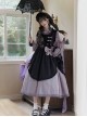 Hidden Fragrance Series Elelgant Chinoiserie Purple Drawstring Petal Collar Classic Lolita Dress Lily Embroidery Apron Set