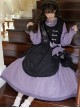 Hidden Fragrance Series Elelgant Chinoiserie Purple Drawstring Petal Collar Classic Lolita Dress Lily Embroidery Apron Set