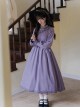 Hidden Fragrance Series Elelgant Chinoiserie Purple Drawstring Petal Collar Classic Lolita Dress Lily Embroidery Apron Set