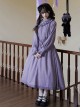 Hidden Fragrance Series Elelgant Chinoiserie Purple Drawstring Petal Collar Classic Lolita Dress Lily Embroidery Apron Set