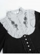 Castle Night Series Spider Web Embroidery Doll Collar Spliced Ruffles Gothic Lolita Lantern Sleeves Dress