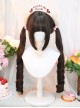 Muppets Series Japanese Style Straight Bangs Sweet Lolita Hand Tied Roman Scroll Double Ponytail Long Wig