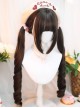 Muppets Series Japanese Style Straight Bangs Sweet Lolita Hand Tied Roman Scroll Double Ponytail Long Wig