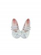 Pearl Sugar Series Elegant Satin Bowknot Pretty Sweet Lolita Double Straps Round Toe PU Flat Shoes