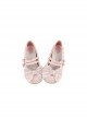 Pearl Sugar Series Elegant Satin Bowknot Pretty Sweet Lolita Double Straps Round Toe PU Flat Shoes