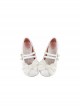 Pearl Sugar Series Elegant Satin Bowknot Pretty Sweet Lolita Double Straps Round Toe PU Flat Shoes