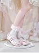 Pearl Sugar Series Elegant Satin Bowknot Pretty Sweet Lolita Double Straps Round Toe PU Flat Shoes