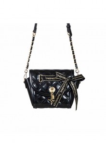 Sweet Lover Series Versatile Black Checkered Pattern Exquisite Straps Bowknot Classic Lolita Crossbody Bag