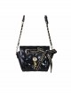 Sweet Lover Series Versatile Black Checkered Pattern Exquisite Straps Bowknot Classic Lolita Crossbody Bag