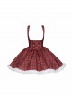 Wish Appointment Series Christmas Cute Sweet Lolita Red Plaid Plush Edge Suspender Short Dress