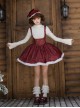 Wish Appointment Series Christmas Cute Sweet Lolita Red Plaid Plush Edge Suspender Short Dress