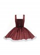 Wish Appointment Series Christmas Cute Sweet Lolita Red Plaid Plush Edge Suspender Short Dress