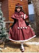 Wish Appointment Series Christmas Cute Sweet Lolita Red Plaid Hairball Short Woolen Scarf Cape