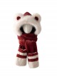 Winter Thickened Windproof Tab Warm Cute Bear Kawaii Fashion Plush Hat Gloves Long Scarf