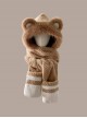 Winter Thickened Windproof Tab Warm Cute Bear Kawaii Fashion Plush Hat Gloves Long Scarf