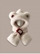 Winter Warm Cute Bear Kawaii Fashion Thickened Windproof Tab Plush Hat Splicing Short Scarf