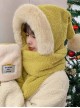 Santa Claus Winter Warm Kawaii Fashion Cute Plush Hairball Pointed Hat Splicing Long Scarf Gloves