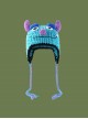 Cute Childlike Cartoon Blue Rhino Funny Kawaii Fashion Winter Warm Woolen Ear Protective Hat